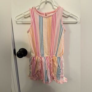 Ruffle Butts Girls Striped Multicolor Kids Romper 4T